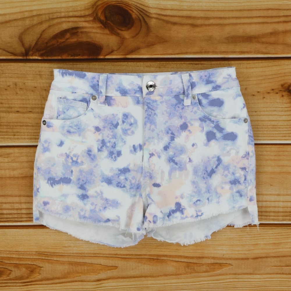 Wild Fable Cut-Off Jean Shorts Womens 4 White Denim Geometric Mid Rise Pockets